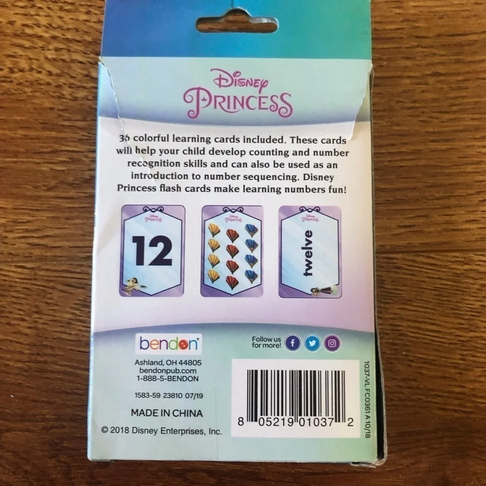 Disney Princess learning Cards: Numbers and Counting flash cards